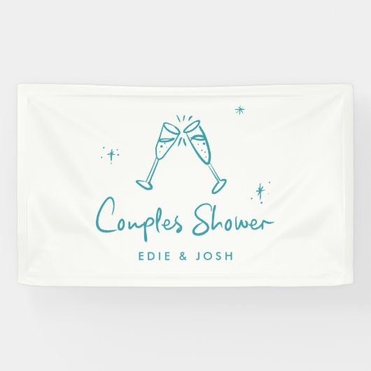 Couples shower modern natural elegant handwritten banner (Horizontal)