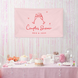Couples shower modern natural elegant handwritten banner