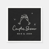 Couples shower modern natural elegant handwritten serviette (Vorderseite)
