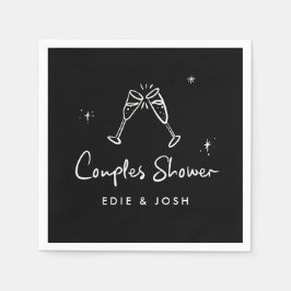 Couples shower modern natural elegant handwritten serviette