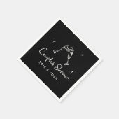 Couples shower modern natural elegant handwritten serviette (Ecke)
