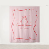 Couples shower modern natural elegant handwritten wandteppich (Vorderseite)