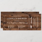 Couple's Shower Ticket Chalkboard Rustikale Einlad Einladung (Vorne/Hinten)