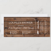 Couple's Shower Ticket Chalkboard Rustikale Einlad Einladung (Vorderseite)