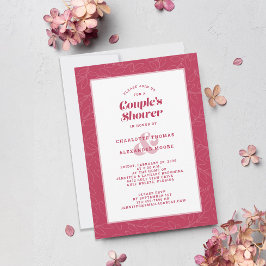 Couple's Shower Wedding Magenta Red Modern Lässig Einladung