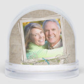 Couples Snapshot In a Retro Photo Frame Schneekugeln (Vorderseite)