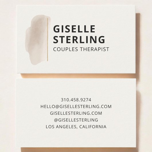 Couples Therapist Neutral Beige Visitenkarte