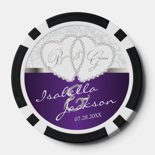 Couple's Wedding Design in Lila Pokerchips (Rückseite)