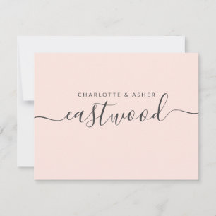 Coupname Black on Pink Note Card Mitteilungskarte