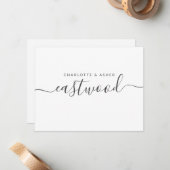 Coupname Black on White-Note-Karte Mitteilungskarte (Vorderseite/Rückseite Beispiel)