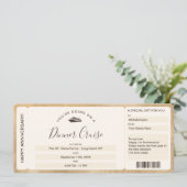 Coupon Boarding Ticket Kreuzfahrt Abendessen Einladung (Stehend Vorderseite)