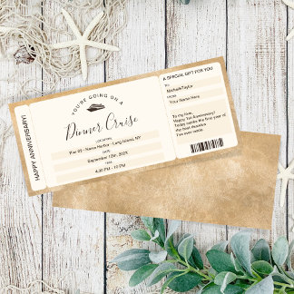 Coupon Boarding Ticket Kreuzfahrt Abendessen Einladung
