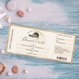 Coupon Boarding Ticket Kreuzfahrt Abendessen Einladung