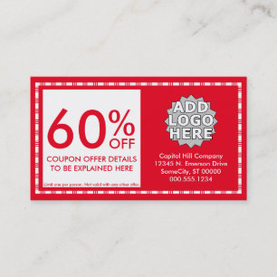 Coupon. (Farbe anpassbar) Rabattkarte