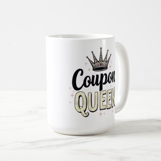 Coupon Queen - Royal Bargain Hunter Crown Kaffeetasse (VorderseiteRechts)