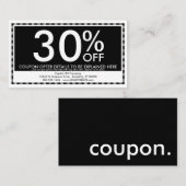 Coupon. Rabattkarte (Vorne/Hinten)