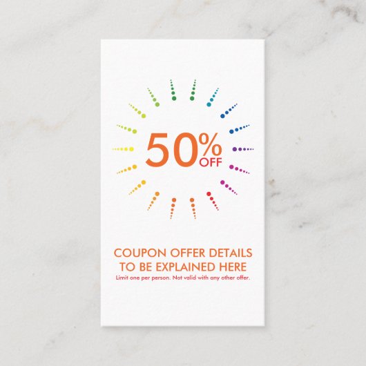 Coupon rainbowBurst (Vorderseite)