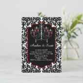 Coupondusche schwarzer Blattmattel, Kronleuchter Einladung (Stehend Vorderseite)