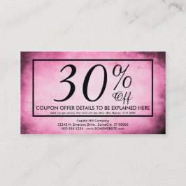Couponkarte mit rosa Pergament Rabattkarte