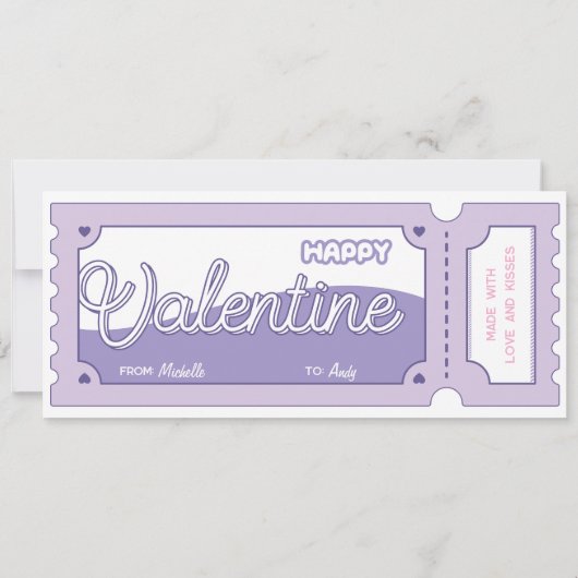 Coupons der personalisierten Liebe - Pastel Lilac Einladung (Rückseite)