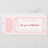 Coupons der personalisierten Liebe - Pastellrosa V Einladung (Vorderseite)