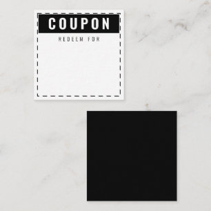 Coupons für den Alltag   Blank Classic Black Mitteilungskarte
