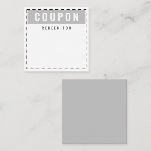 Coupons für den Alltag | Blank Light Gray Mitteilungskarte (Vorne/Hinten)