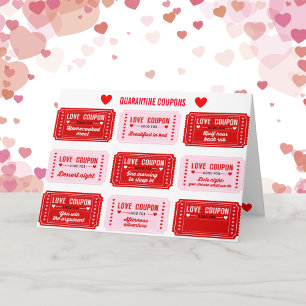Coupons Glücklichen Valentinstag Spielerisch Rosa  Karte