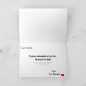 Coupons Glücklichen Valentinstag Spielerisch Rosa Karte (Innenseite)