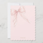 Couquette Blush Schleifen Bow Mode Mädchen Sweet 1 Einladung (Rückseite)