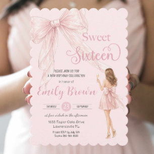 Couquette Blush Schleifen Bow Mode Mädchen Sweet 1 Einladung