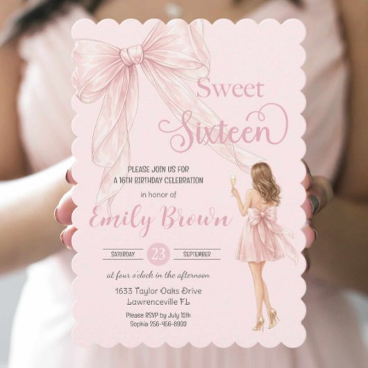 Couquette Blush Schleifen Bow Mode Mädchen Sweet 1 Einladung
