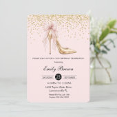 Couquette-Rüschen-Schleifenmode-Absatz süß 16 Einladung (Stehend Vorderseite)