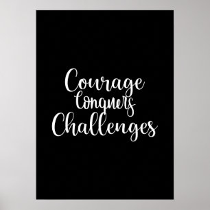 Courage Conquers - Gym Hustle Success Motivierend Poster