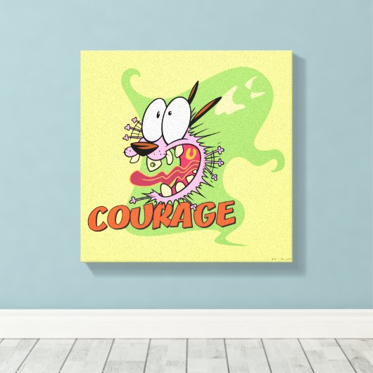 Courage des feigen Hundes | Ghost Graphic Leinwanddruck (Insitu (Holzboden))