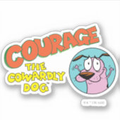 Courage des feigen Hundes | Logo anzeigen Aufkleber (Vorderseite)