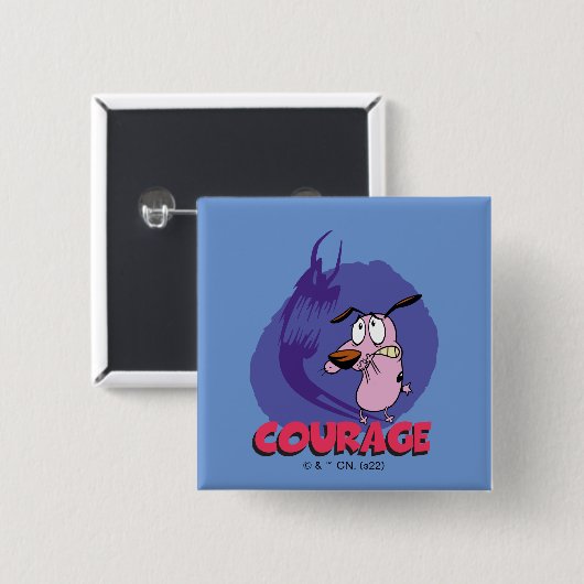 Courage des feigen Hundes | Schattengrafik Button (Vorne & Hinten)