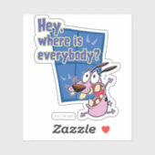 Courage des feigen Hundes | Wo sind alle? Aufkleber (Blatt)