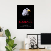 Courage Eagle Motivierend Inspiration Poster (Heimbüro)