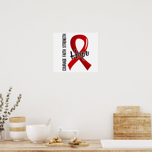 Courage Faith Hope 5 AIDS Poster (Küche)
