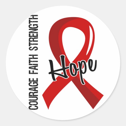 Courage Faith Hope 5 AIDS Runder Aufkleber (Vorderseite)