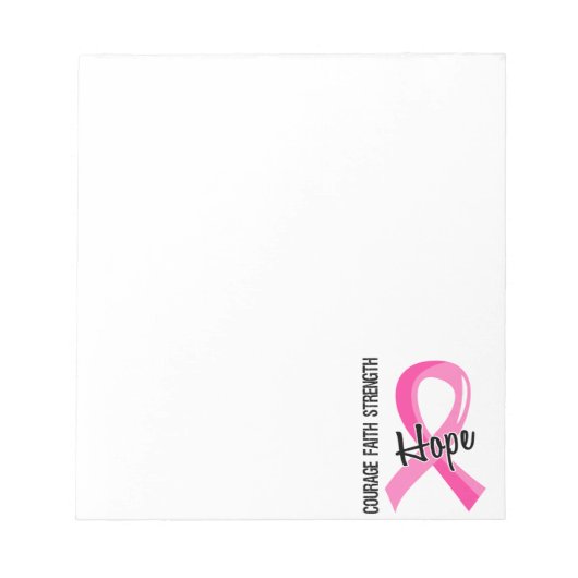 Courage Faith Hope 5 Brustkrebs Notizblock (Vorderseite)