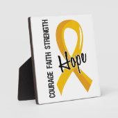 Courage Faith Hope 5 Kinderkrebs Fotoplatte (Vorderseite)