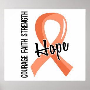 Courage Faith Hope 5 Uteruskrebs Poster