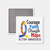 Courage Faith Strength Hope Autismus Magnet (Vorderseite/Rückseite)