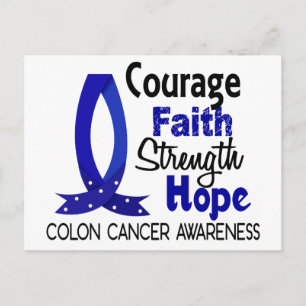Courage Faith Strength Hope Colon Cancer Postkarte
