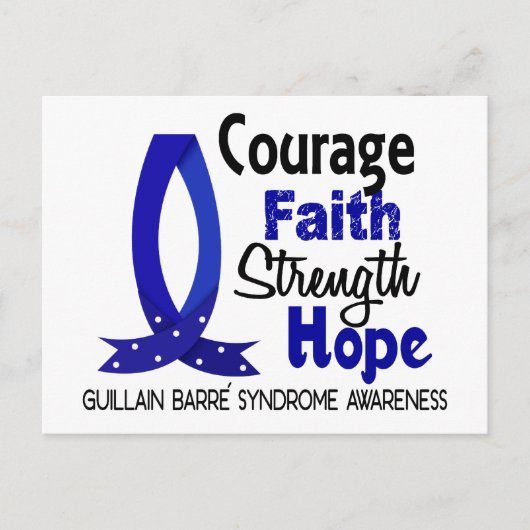 Courage Faith Strength Hope Guillain Barre Syndrom Postkarte (Vorderseite)