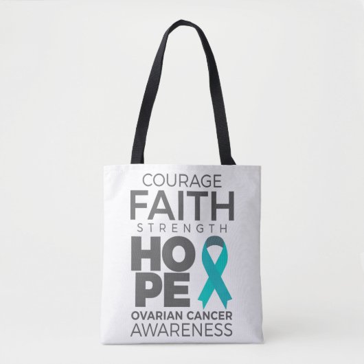 Courage Faith Strength Hope Ovarian Awareness Tasche (Vorderseite)