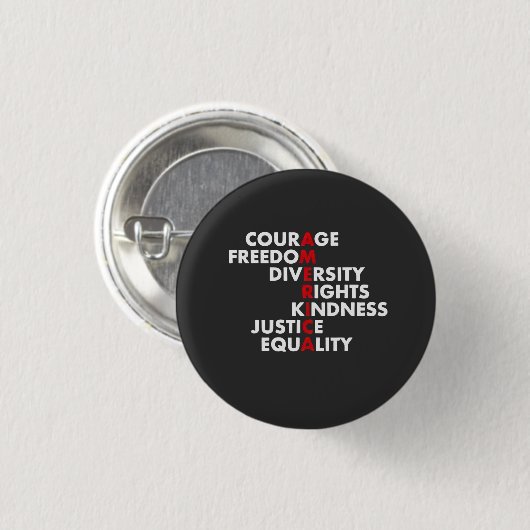 Courage Freedom Diversity Rights Kindness Button (Vorne & Hinten)