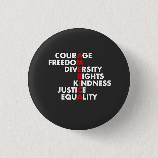 Courage Freedom Diversity Rights Kindness Button (Vorderseite)